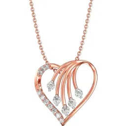 Joyalukkas 18k (750) Purity Rose Gold Elegant Heart Cascade Diamond Pendant-image-32