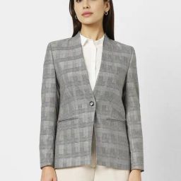 Van Heusen Women's Grey Check Blazer-image-5