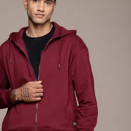 The Roadster Life Co. Relaxed Fit Front Open Hooded Sweatshirt-image-41