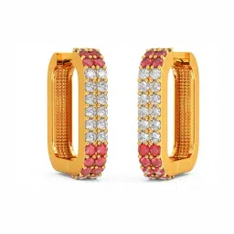Joyalukkas 22k Yellow Gold Rhombus Huggie Earrings for Women-picture-27