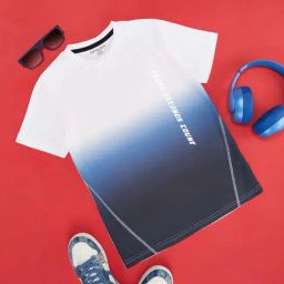 Pantaloons Junior Kids Bright White & Navy Solid T-Shirts-image-29