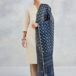 Fabindia Blue Printed Dupatta-picture-18
