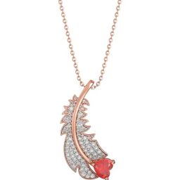 Joyalukkas 18k (750) Purity Rose Gold Feathered Love Diamond Pendant-image-25