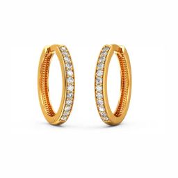 Joyalukkas 22k Yellow Gold Orb Huggie Earrings for Women-picture-2