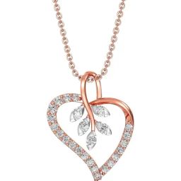 Joyalukkas 18k (750) Purity Rose Gold Leafy Love Diamond Pendant-image-60