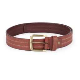 Van Heusen Brown Leather Waist Belt for Men-picture-4