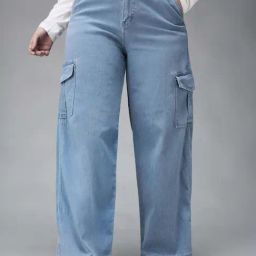 Miss Chase A+ Blue Plain High-Rise Jeans-image-51