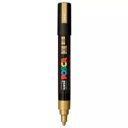 Uni Posca PC-5M 1.8-2.5 mm Medium Tip Gold Ink Water Based Paint Marker (Pack of 6 Pcs)-16