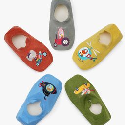 TOFFCRAFT Kids Pack Of 5 Patterned Shoe Liner Socks-image-81