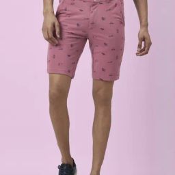 Byford By Pantaloons Pink Slim Fit Printed Shorts-picture-24