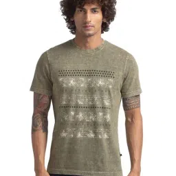 Parx Green Cotton Regular Fit Printed T-Shirt-picture-37