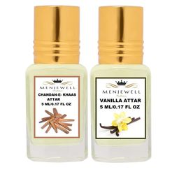 Menjewell Set of 2 Chandan-E-Khaas & Vanilla Attar-2
