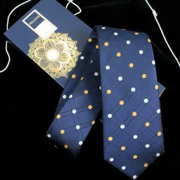 PELUCHE Men Blue Woven Design Broad Tie-picture-55