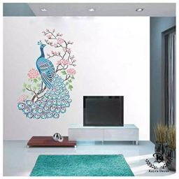 Kayra Decor Peacock 60x36 Inch Wall Design Stencil Painting KHSNT346-image-31