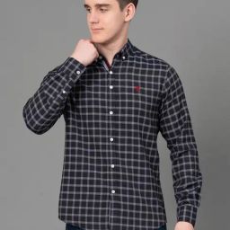 Red Tape Dark Navy Regular Fit Check Shirt-image-96