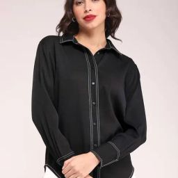 Fablestreet Black Relaxed Fit Shirt-image-38