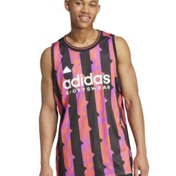 Adidas Purple Loose Fit Striped Jersey-image-61