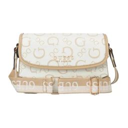 Guess White Nichole Logo Cross Body Bag-image-111