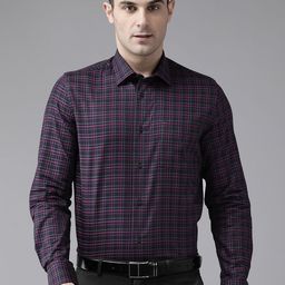 Blackberrys Cotton India Slim Fit Checked Formal Shirt-image-78