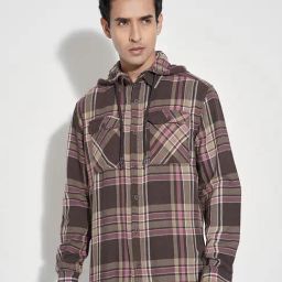 7 Alt By Pantaloons Brown Relaxed Fit Checks Shirt-picture-20