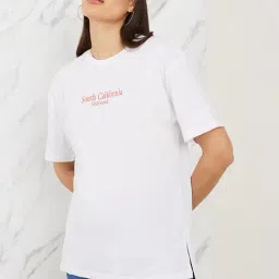 Styli White Printed T-Shirt-image-28