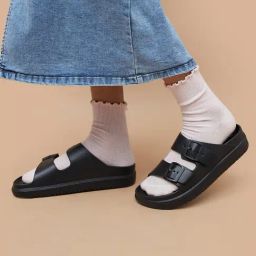 Ginger by Lifestyle Women's Black Slides-picture-8