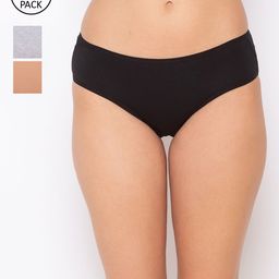 Candyskin Women Pack of 3 Solid Hipster Briefs CSHIN01-image-11