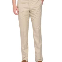 Arrow Beige Regular Fit Self Pattern Trousers-image-18