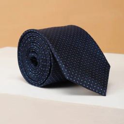 Peter England Blue Polyester Embroidered Tie-18