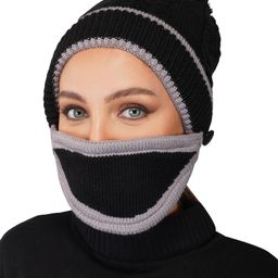 iSWEVEN Unisex Black & Grey Beanie-50