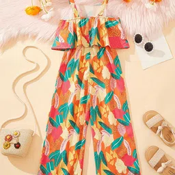 YK Girls Printed Basic Jumpsuit-26