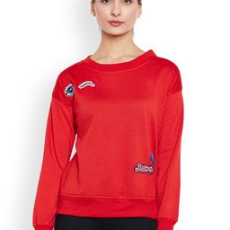 Belle Fille Women Red Solid Sweatshirt-image-75