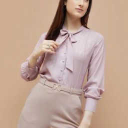 Code By Lifestyle Light Pink Regular Fit Printed Shirt-69