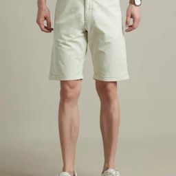 Louis Philippe Beige Slim Fit Solid Shorts-image-31