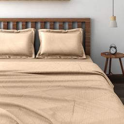 SWAYAM Beige Co-ordinated Bedding Set with Reversible Quilt (Comforter)-image-35