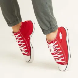 Mozafia Men's Red Ankle High Sneakers-image-10