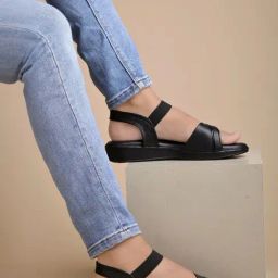 Shoetopia Women's Black Ankle Strap Sandals-image-83