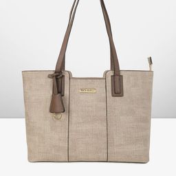 Mast & Harbour Textured Structured Tote Bag with Tasselled image 2