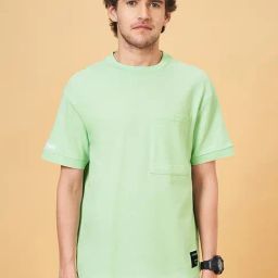 Street 808 by Pantaloons Mint Green Cotton Boxy Fit Printed T-Shirt-picture-36