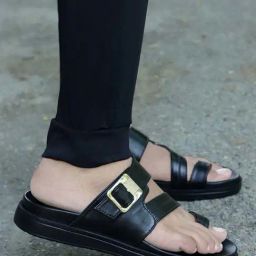 Eego Italy Men's Black Toe Ring Sandals-image-95