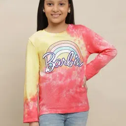 Kidsville Barbie Printed Multi Color Tshirt For Girls-image-57
