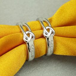 Peora Silver-Plated Love Heart Promise Couple Band Rings-14