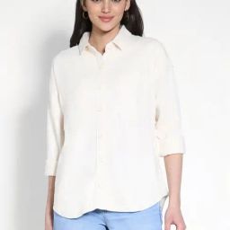 American Eagle OutFitters Beige Cotton Oversized Shirt-image-60