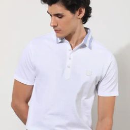 Rare Rabbit White Regular Fit Solid Polo T-Shirt-image-54