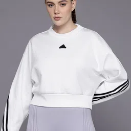 ADIDAS Fi 3-Striped Crop Running Sweatshirt-image-17