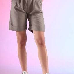 FITHUB Beige Relaxed Fit Shorts-image-42
