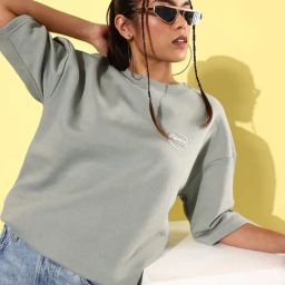 Difference of Opinion Grey Fleece Oversized Sweatshirt-image-78