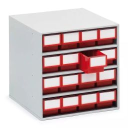 Treston 16 Drawer Storage Unit Plastic 395 x400 x400 mm Red, 1640-5-image-59