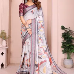 SUVIKAS CREATION Floral Printed Saree-image-10