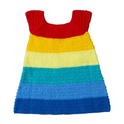 Woonie Girls Multicoloured Colourblocked A-Line Dress-image-99